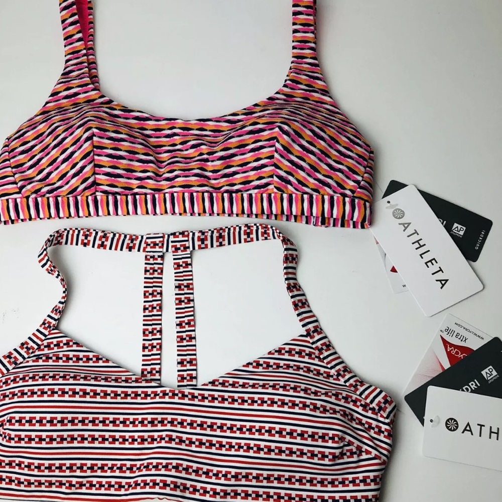 Athleta 2 Pieces Marbella And Jacquard Bikini Tops